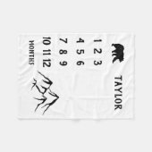 Gepersonaliseerde Baby Beer Milestone Baby Boy Dek Fleece Deken (Voorkant (Horizontaal))