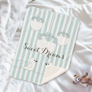 Gepersonaliseerde Baby Blue Stripe Schattigee Voge Sherpa Deken