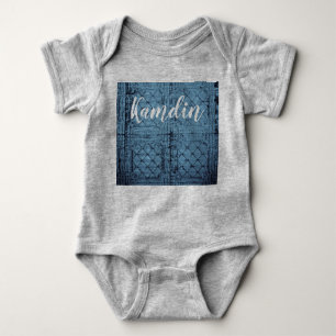 Gepersonaliseerde Baby Body Suit Rustiek Tin Panel Romper
