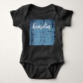 Gepersonaliseerde Baby Body Suit Rustiek Tin Panel Romper (Voorkant)