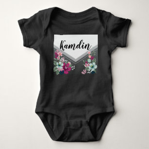 Gepersonaliseerde Baby Body Suit Tropical Flowers Romper