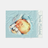 Gepersonaliseerde Baby Boy Blue Blanket Fleece Deken (Voorkant (Horizontaal))