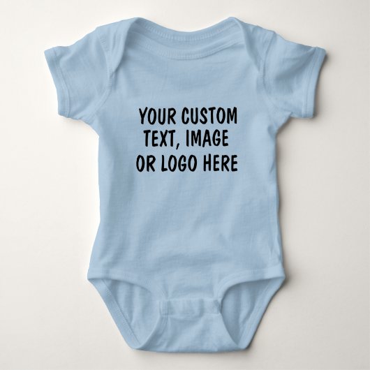 Gepersonaliseerde Baby Boy Bodysuit - Custom Blue  (Voorkant)