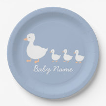 Gepersonaliseerde Baby Boy Duckling Papier Borden