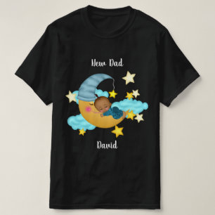 Gepersonaliseerde Baby Boy op een Moon Art T-shirt