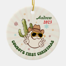 Gepersonaliseerde Baby Cowboy Eerste Kerstmis