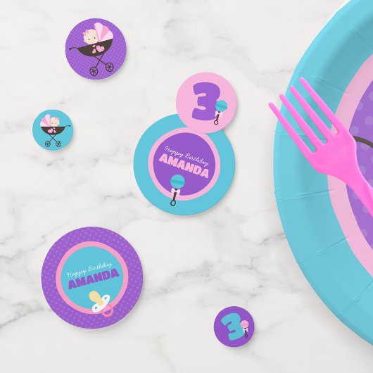 Gepersonaliseerde Baby Doll Verjaardag Party Decor Confetti