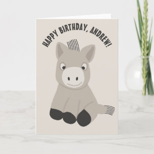 Gepersonaliseerde Baby Donkey Verjaardag Kaart