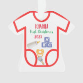 Gepersonaliseerde baby eerste kerst 2023 ornament (voorkant)