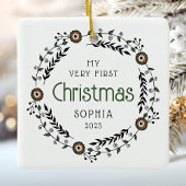 Gepersonaliseerde Baby Eerste Kerst Nordic Keramisch Ornament