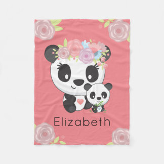 Gepersonaliseerde Baby en mammie Beer Kinderen Fleece Deken