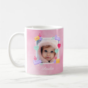 Gepersonaliseerde Baby Foto - Liefde, Kus, en Hart Koffiemok