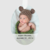 Gepersonaliseerde Baby Foto's Ornament (achterkant)