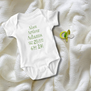 Gepersonaliseerde Baby Geboortestatus Bodysuit G