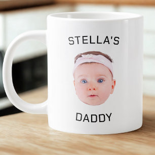 Gepersonaliseerde Baby Gezicht Foto Vader Gift Extra Grote Beker