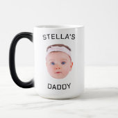 Gepersonaliseerde Baby Gezicht Foto Vader Gift Magische Mok (Links)
