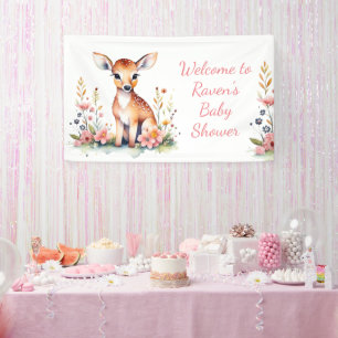 Gepersonaliseerde Baby Herten thema Baby shower Spandoek