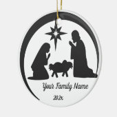 Gepersonaliseerde Baby Jesus Manger Kerstvakantie Keramisch Ornament (Links)
