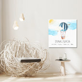 Gepersonaliseerde baby jongen geboorte statistieke canvas afdruk