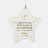 Gepersonaliseerde Baby Keepsake Star Ornament (Rechts)