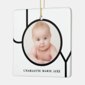 Gepersonaliseerde Baby kerstfoto Keramisch Ornament (Links)