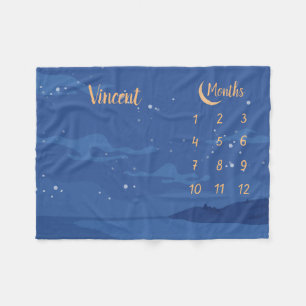 Gepersonaliseerde Baby mijlpaal Fleece Deken