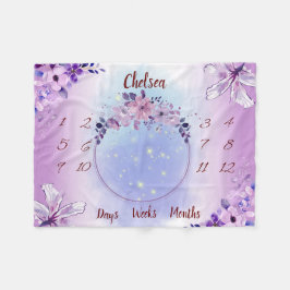 Gepersonaliseerde Baby mijlpaal Fleece Deken