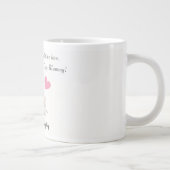 Gepersonaliseerde Baby & moeder olifant met hart - Extra Grote Beker (Rechts)