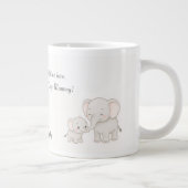 Gepersonaliseerde Baby & moeder olifant met hart - Extra Grote Beker (Rechts)
