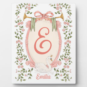 Gepersonaliseerde Baby naam display Princess Swan Fotoplaat