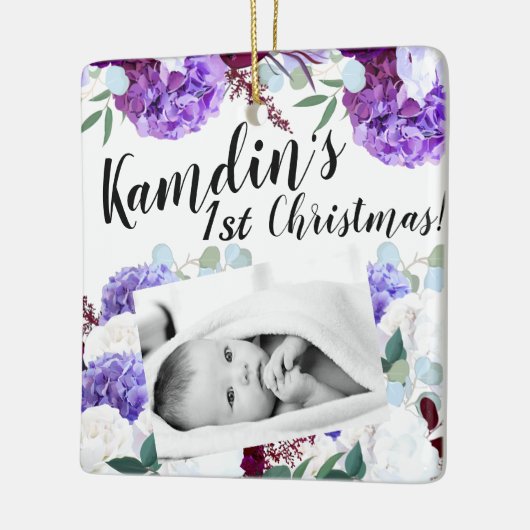 Gepersonaliseerde Baby Ornament Lavendel Hibiscus (Links)