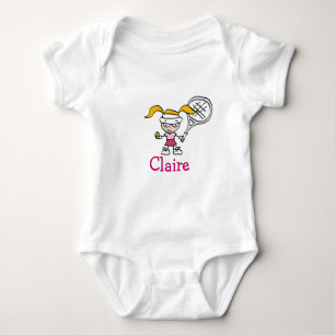 Gepersonaliseerde baby outfit met tennis meisje ca romper