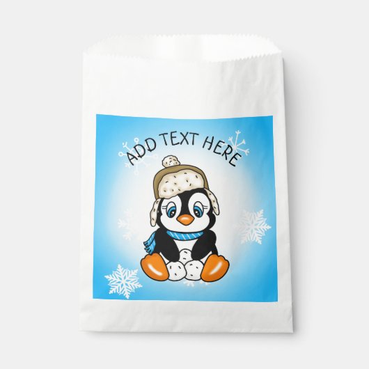 Gepersonaliseerde Baby Penguin Favors Bedankzakje (Voorkant)