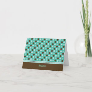 Gepersonaliseerde Baby Polka Dot bedankkaart (blau