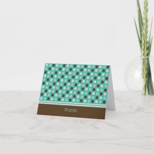 Gepersonaliseerde Baby Polka Dot bedankkaart (blau (Voorkant)