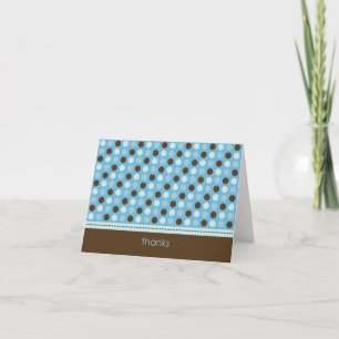 Gepersonaliseerde Baby Polka Dot Bedankt Card (bla