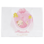 Gepersonaliseerde Baby Roze Kat Aangepaste Naam en Groot Cadeauzakje (Achterkant)