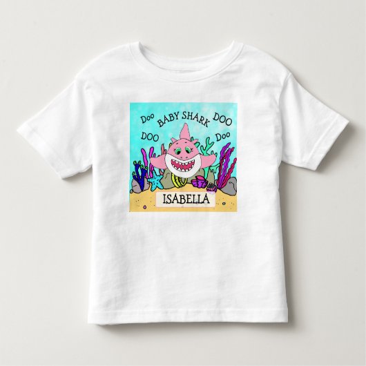 Gepersonaliseerde Baby Shark Baby's Kinder Shirts (Voorkant)