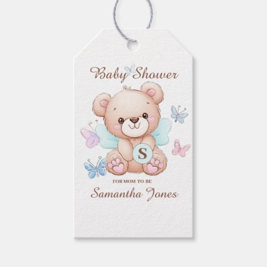 Gepersonaliseerde Baby shower Gift Label Cadeaulabel (Voorkant)