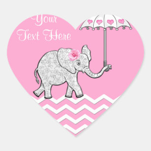 Gepersonaliseerde Baby shower hart Stickers voor m