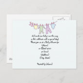 Gepersonaliseerde Baby shower Invitation-Clothesli Uitnodiging Briefkaart (Voorkant / Achterkant)