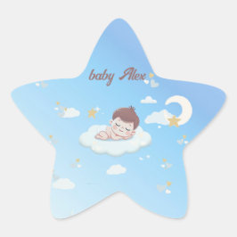 Gepersonaliseerde Baby-Stickers – Dromerig en aanp Ster Sticker