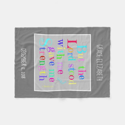 Gepersonaliseerde Baby, w/ Verse uit Timothy (rege Fleece Deken (Voorkant (Horizontaal))