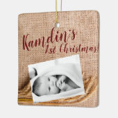 Gepersonaliseerde Baby XMAS Ornament Tarwe op Burl (Links)