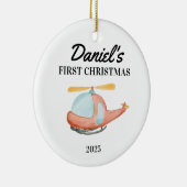 Gepersonaliseerde baby's 1e kerstversiering, baby' keramisch ornament (Rechts)