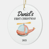 Gepersonaliseerde baby's 1e kerstversiering, baby' keramisch ornament (Links)
