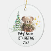 Gepersonaliseerde Baby's 1e Kerstversiering Keramisch Ornament (Links)