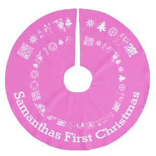 Gepersonaliseerde baby's eerste kerst kerstboom rok