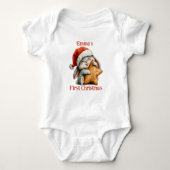 Gepersonaliseerde Baby's eerste kerstkonijn Romper (Voorkant)