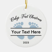 Gepersonaliseerde Baby's Eerste Kerstmis Keramisch Ornament (Voorkant)